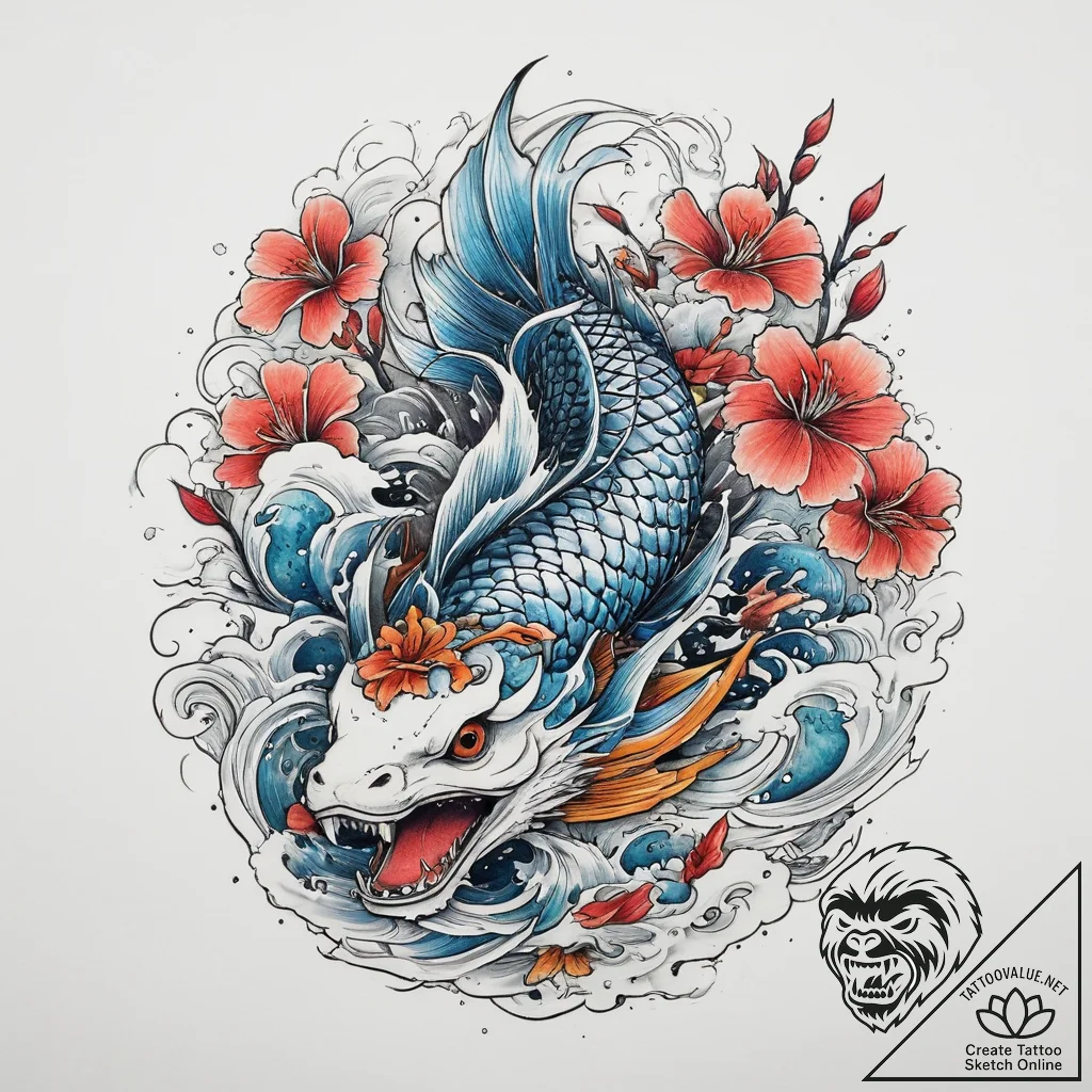 Tattoo sketch coelacanth, artistic tattoo ske... - tattoo sketch (№1760505831_0, 15.10.2025 05:23) — tattoovalue.net