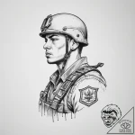 Tattoo sketch soldier with a car, tattoo flas… – tattoo sketch (№1760506050_0, 15.10.2025 05:27) — tattoovalue.net