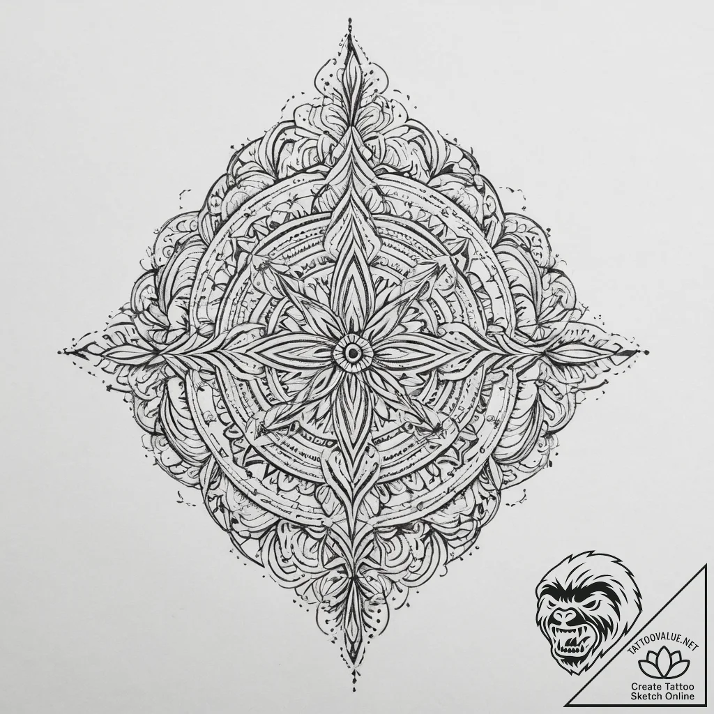 Tattoo sketch embroidery a thread and a needl... - tattoo sketch (№1760506268_0, 15.10.2025 05:31) — tattoovalue.net