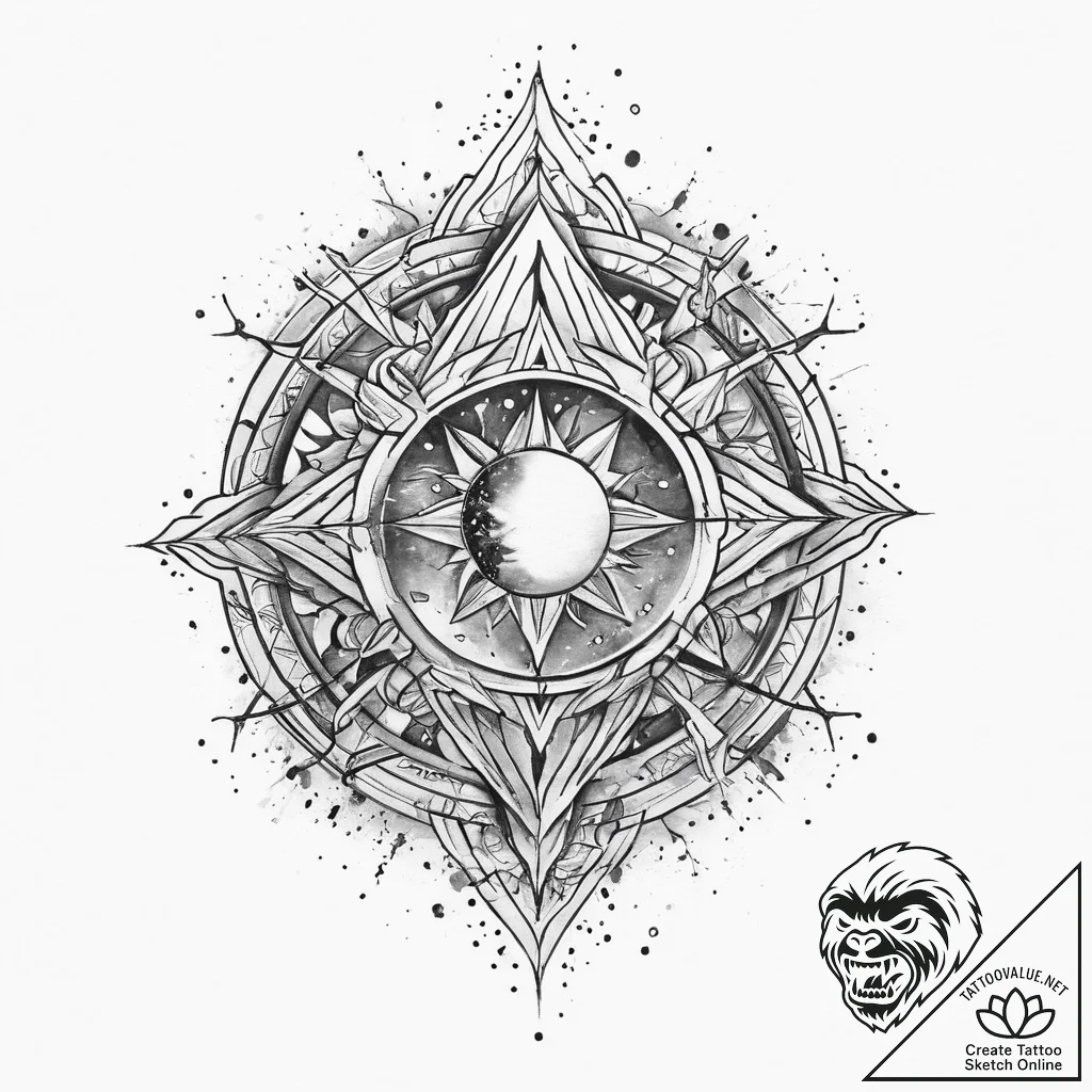 Tattoo sketch cosmic essence, concept art for... - tattoo sketch (№1760507644_0, 15.10.2025 05:54) — tattoovalue.net