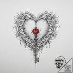 Tattoo sketch heart with a key, tattoo sketch… – tattoo sketch (№1760509617_0, 15.10.2025 06:26) — tattoovalue.net
