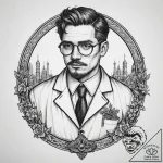 Tattoo sketch chemist a person with a lab coa… – tattoo sketch (№1760509836_0, 15.10.2025 06:30) — tattoovalue.net