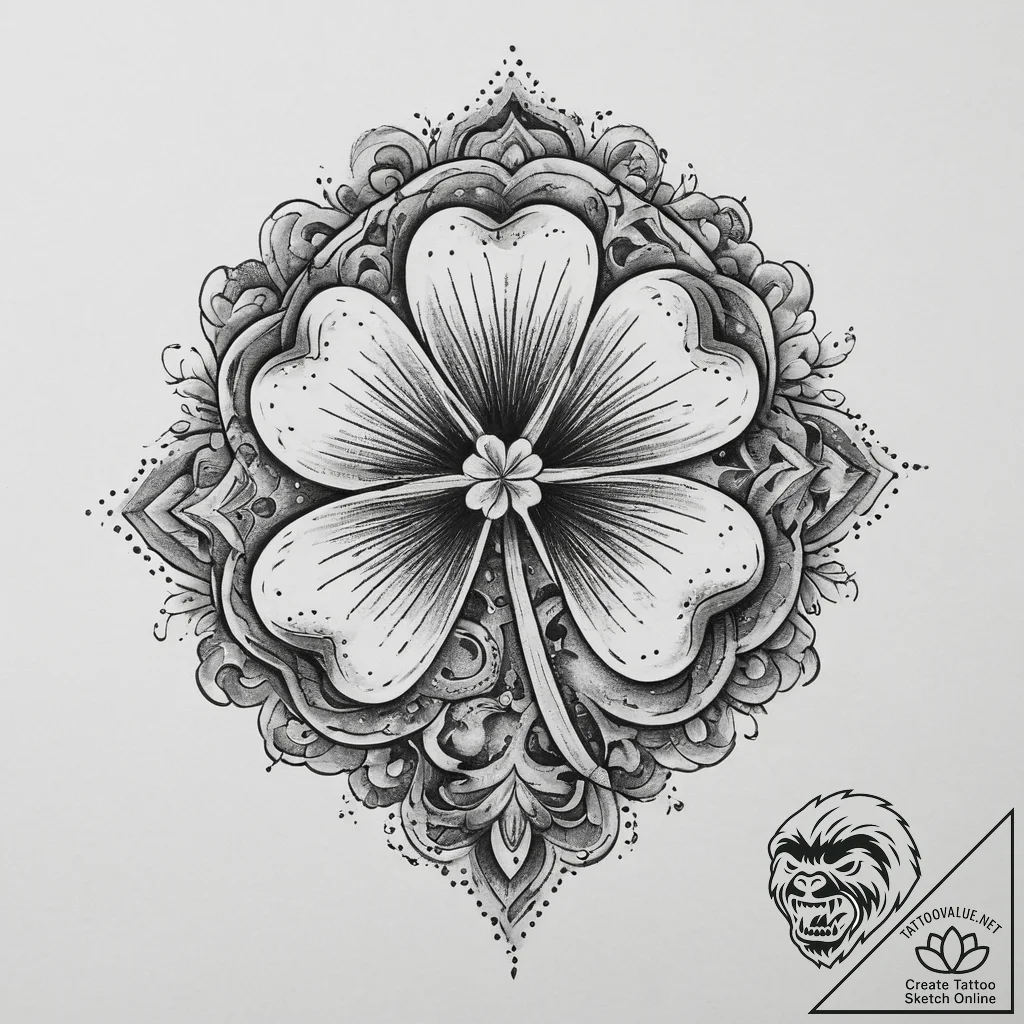 Tattoo sketch clover, tattoo sketch design, s... - tattoo sketch (№1760510271_0, 15.10.2025 06:37) — tattoovalue.net