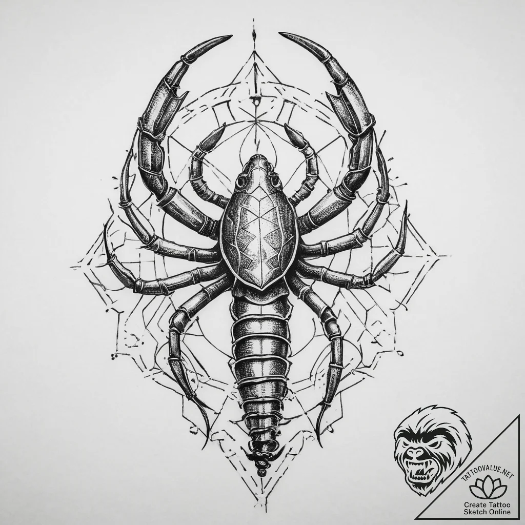 Tattoo sketch hands with a scorpion, tattoo f... - tattoo sketch (№1760510705_0, 15.10.2025 06:45) — tattoovalue.net