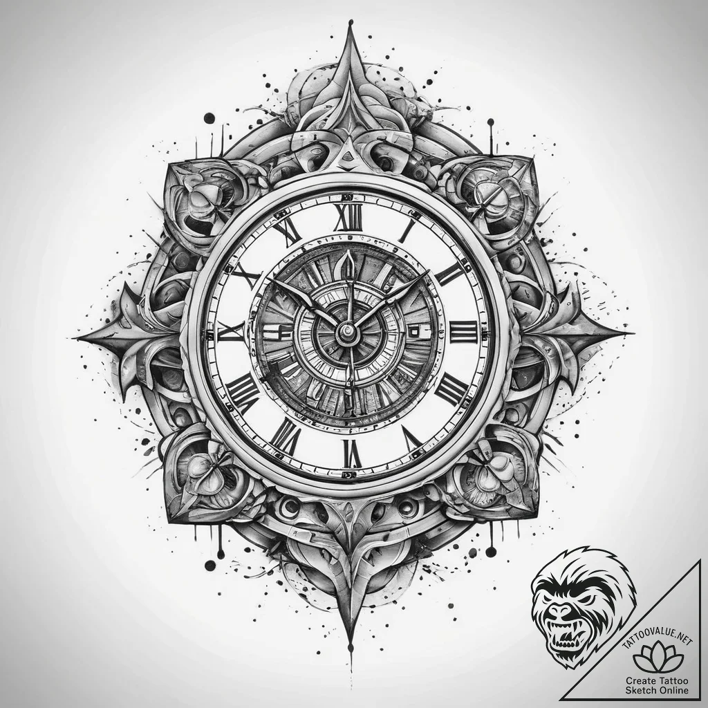 Tattoo sketch hieroglyphic symbol for "presen... - tattoo sketch (№1760511143_0, 15.10.2025 06:52) — tattoovalue.net