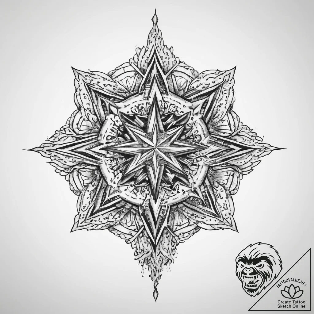 Tattoo sketch slavic star with a tree - tattoo sketch (№1760511361_0, 15.10.2025 06:56) — tattoovalue.net