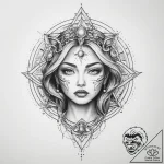 Tattoo sketch cosmic self – tattoo sketch (№1760511579_0, 15.10.2025 06:59) — tattoovalue.net
