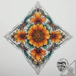 Tattoo sketch marigold, tattoo flash sheet de… – tattoo sketch (№1760512891_0, 15.10.2025 07:21) — tattoovalue.net