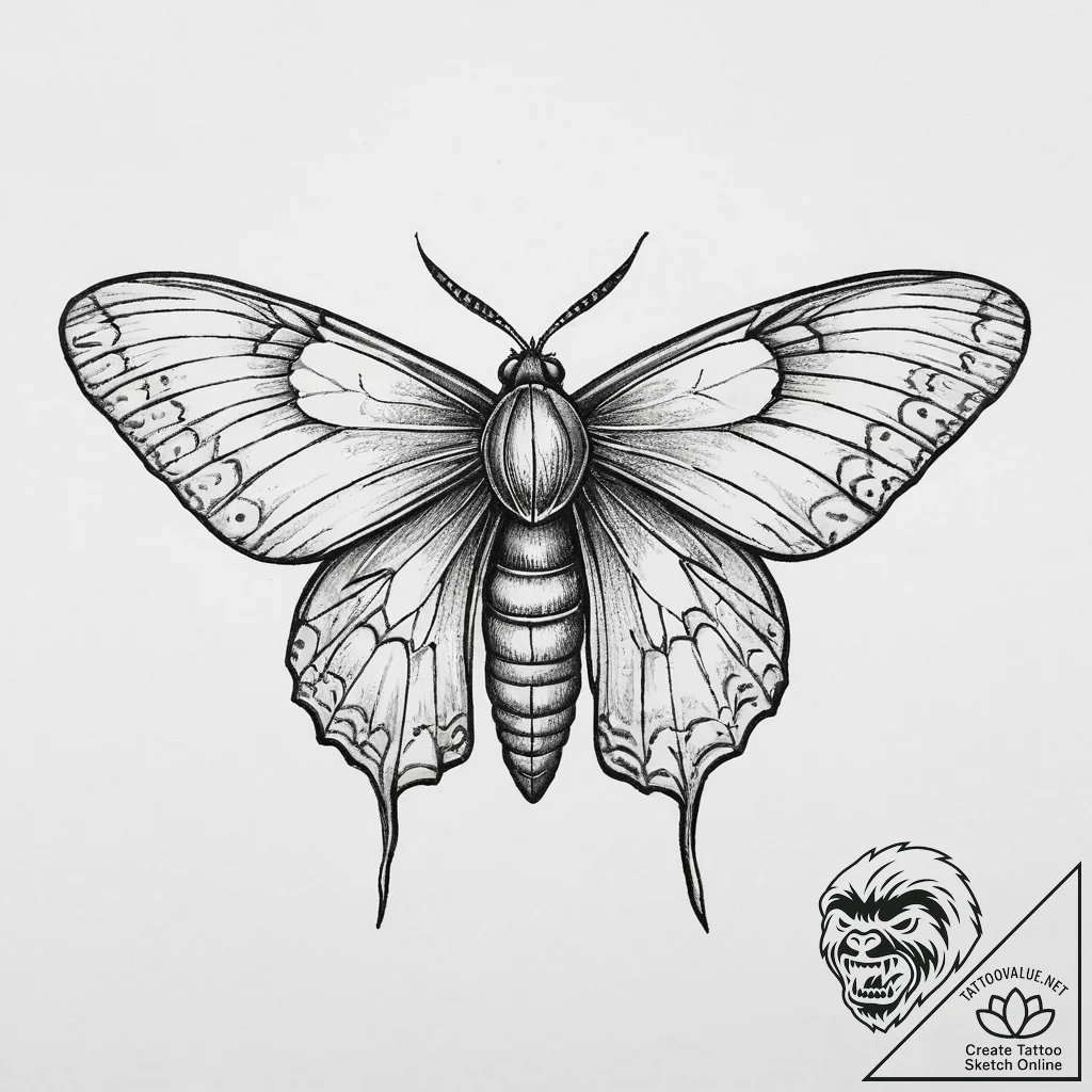Tattoo sketch pantry moth, artistic tattoo sk... - tattoo sketch (№1760514198_0, 15.10.2025 07:43) — tattoovalue.net