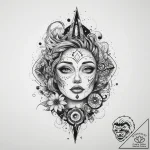 Tattoo sketch cosmic tale, tattoo sketch desi… – tattoo sketch (№1760515504_0, 15.10.2025 08:05) — tattoovalue.net