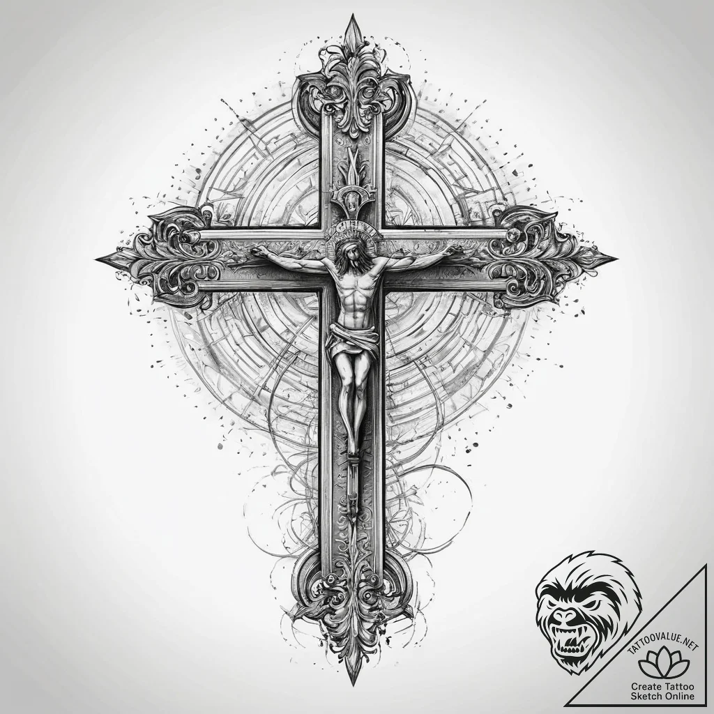 Tattoo sketch holy revelation, tattoo drawing... - tattoo sketch (№1760516170_0, 15.10.2025 08:16) — tattoovalue.net