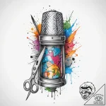 Tattoo sketch tailor thimble and scissors, ta… – tattoo sketch (№1760517044_0, 15.10.2025 08:30) — tattoovalue.net