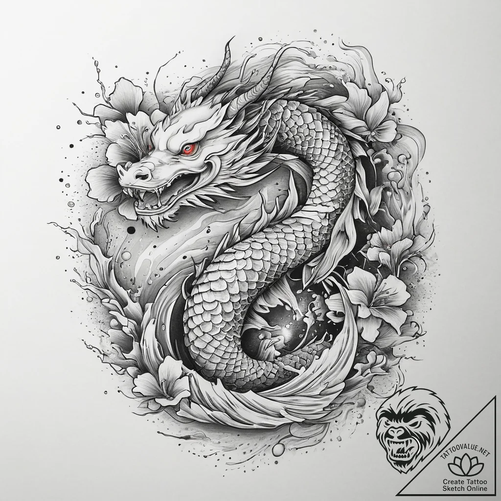 Tattoo sketch sketch цветок, tattoo sketch de... - tattoo sketch (№1760518133_0, 15.10.2025 08:48) — tattoovalue.net