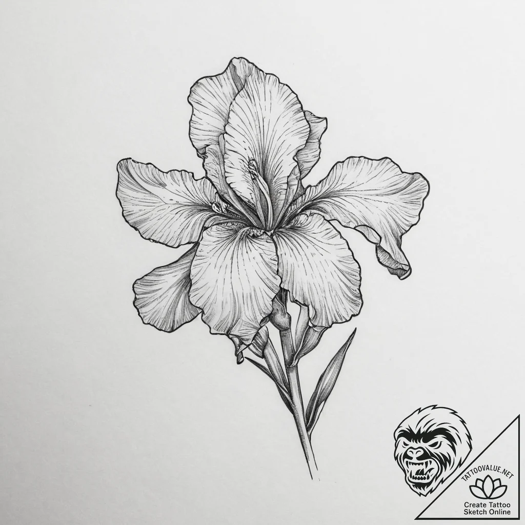 Tattoo sketch iris, tattoo sketch design, rou... - tattoo sketch (№1760519978_0, 15.10.2025 09:19) — tattoovalue.net