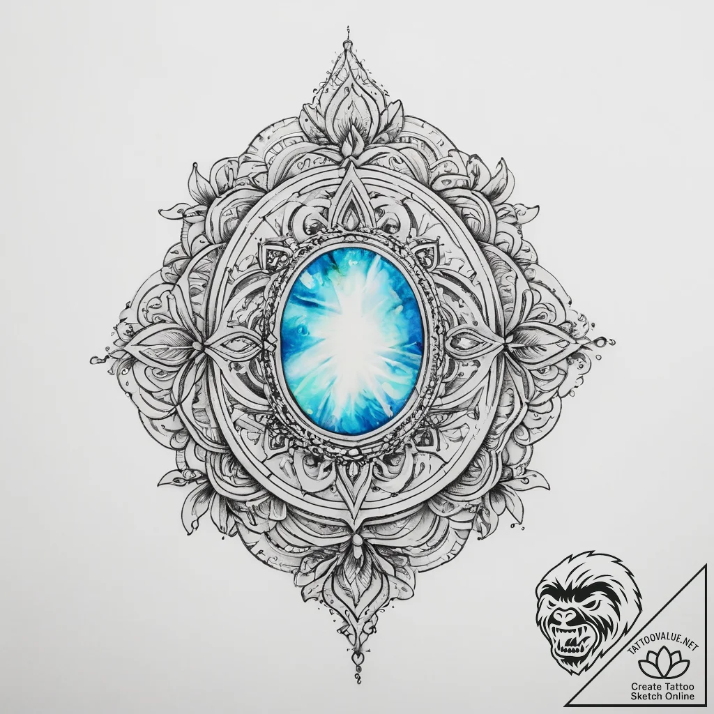 Tattoo sketch opal - tattoo sketch (№1760520196_0, 15.10.2025 09:23) — tattoovalue.net