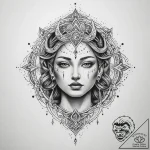 Tattoo sketch spiritual spirit – tattoo sketch (№1760520628_0, 15.10.2025 09:30) — tattoovalue.net