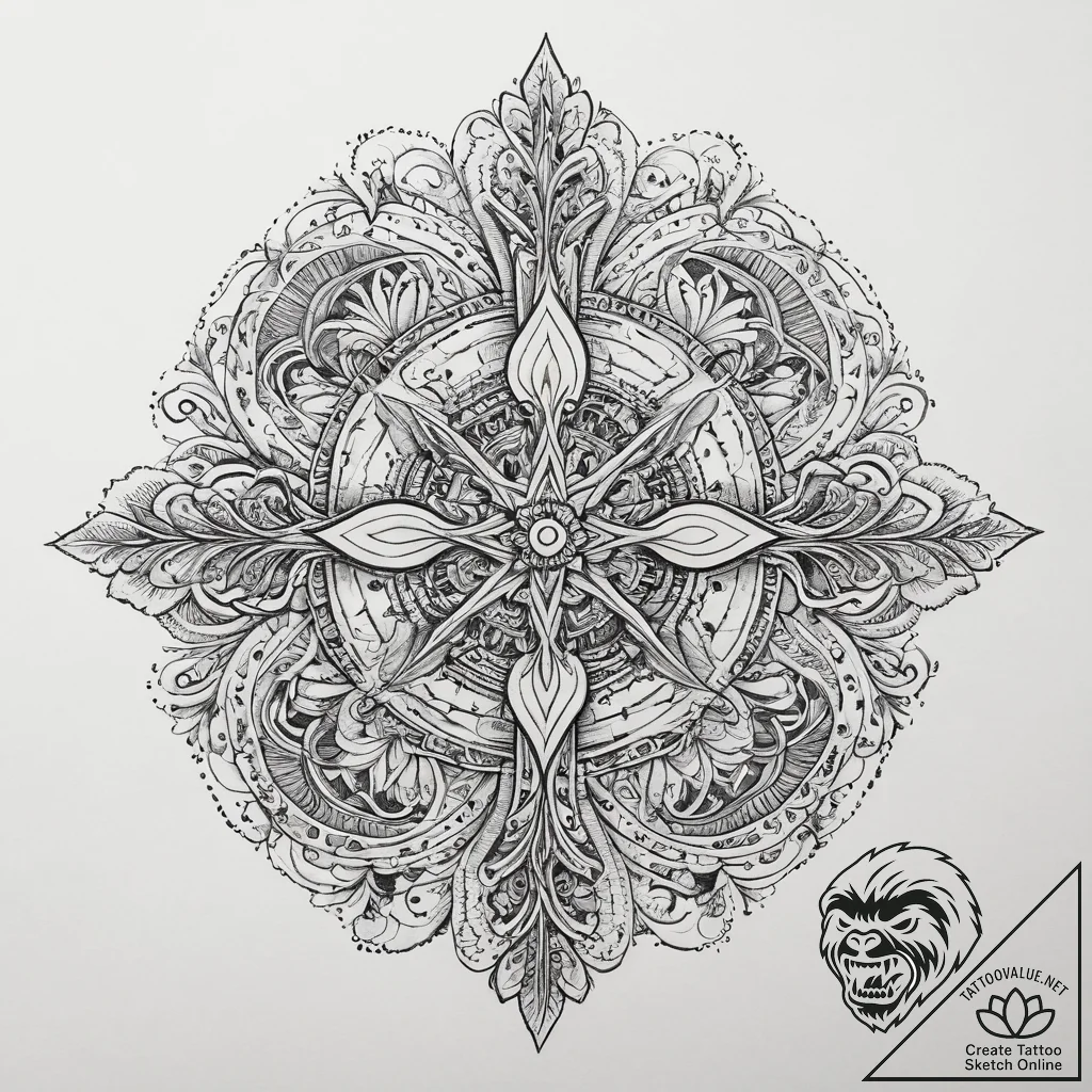 Tattoo sketch cosmic beginning, tattoo drawin... - tattoo sketch (№1760521926_0, 15.10.2025 09:52) — tattoovalue.net