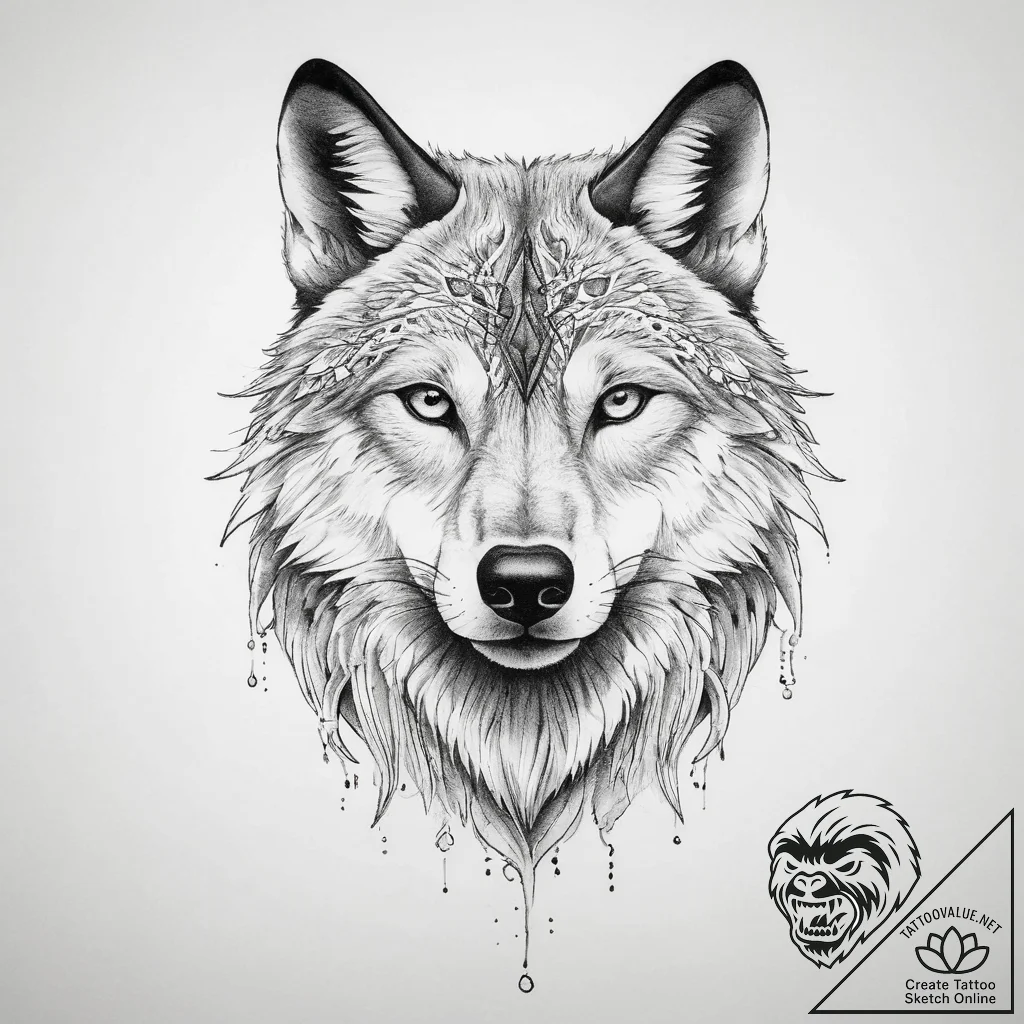 Tattoo sketch slavic wolf - tattoo sketch (№1760522792_0, 15.10.2025 10:06) — tattoovalue.net