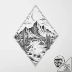 Tattoo sketch desert, artistic tattoo sketch,… – tattoo sketch (№1760523008_0, 15.10.2025 10:10) — tattoovalue.net