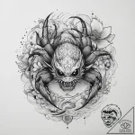 Tattoo sketch jumping spider, tattoo line art… – tattoo sketch (№1760524314_0, 15.10.2025 10:31) — tattoovalue.net