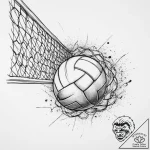 Tattoo sketch volleyball over a net – tattoo sketch (№1760524531_0, 15.10.2025 10:35) — tattoovalue.net