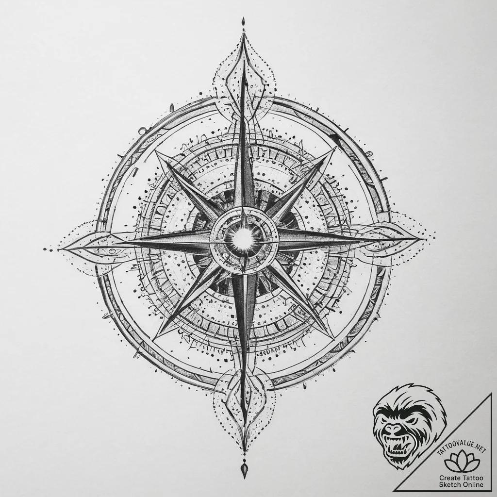 Tattoo sketch cosmic fount, concept art for t... - tattoo sketch (№1760525180_0, 15.10.2025 10:46) — tattoovalue.net