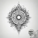 Tattoo sketch cosmic representation, ink illu… – tattoo sketch (№1760526702_0, 15.10.2025 11:11) — tattoovalue.net