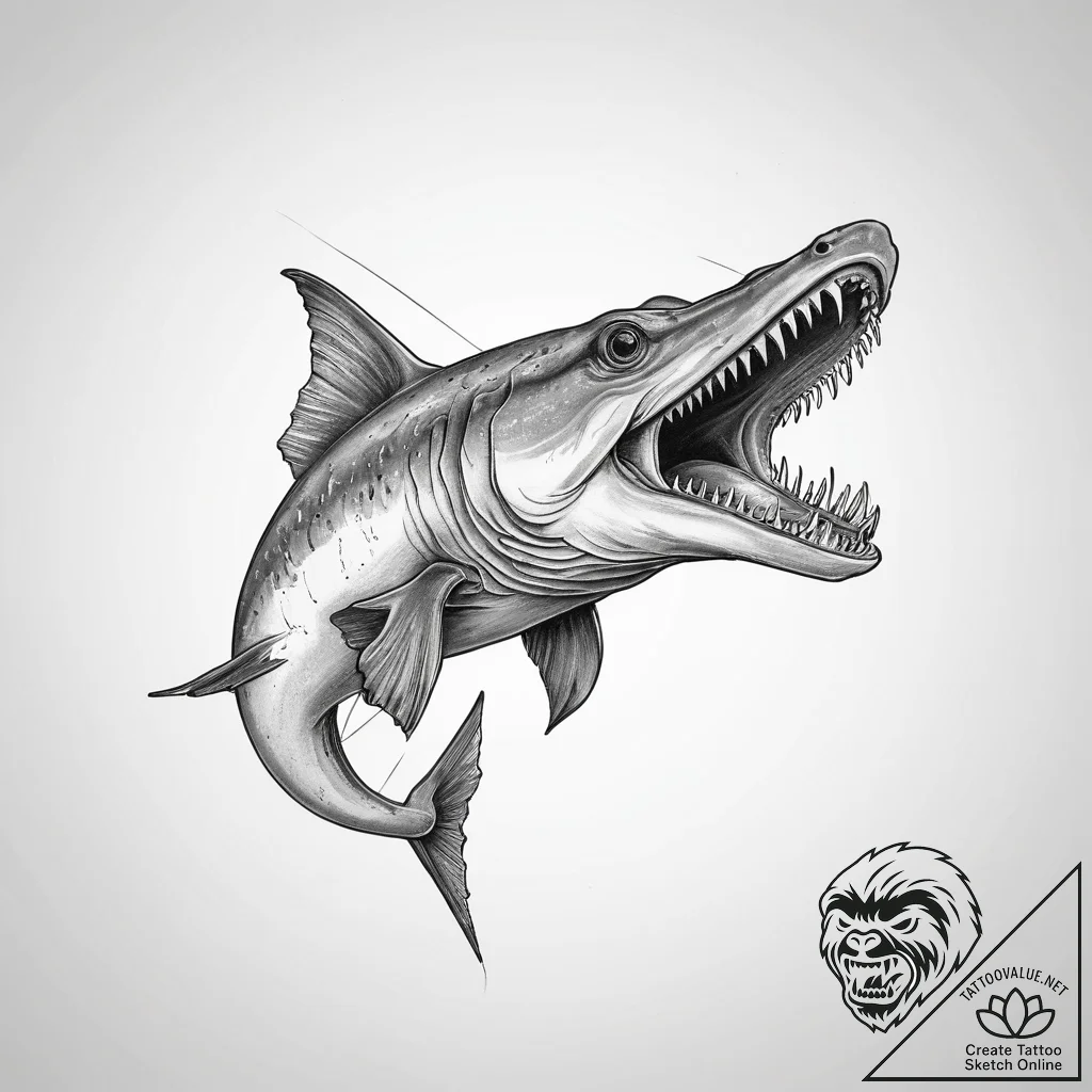 Tattoo sketch paddlefish - tattoo sketch (№1760527794_0, 15.10.2025 11:29) — tattoovalue.net