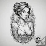 Tattoo sketch salesperson a person at a regis… – tattoo sketch (№1760528011_0, 15.10.2025 11:33) — tattoovalue.net