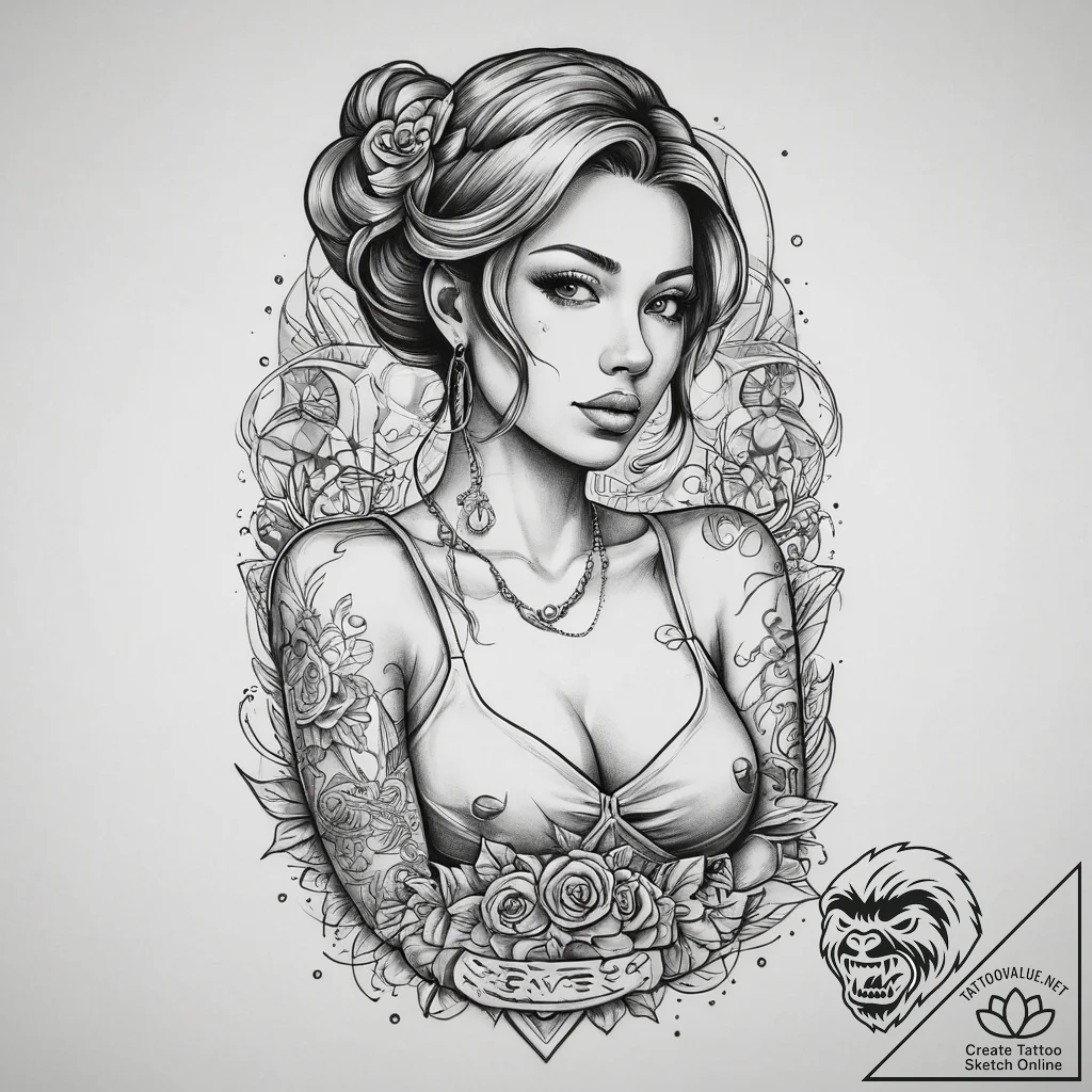 Tattoo sketch salesperson a person at a regis... - tattoo sketch (№1760528011_0, 15.10.2025 11:33) — tattoovalue.net