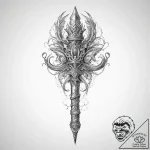 Tattoo sketch scepter – tattoo sketch (№1760528226_0, 15.10.2025 11:37) — tattoovalue.net