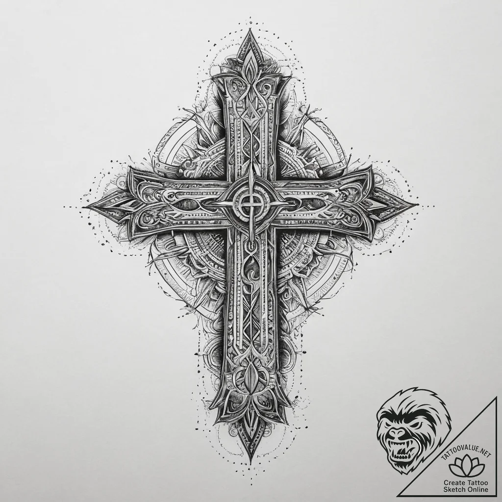 Tattoo sketch монограмма из линий, artistic t... - tattoo sketch (№1760529315_0, 15.10.2025 11:55) — tattoovalue.net