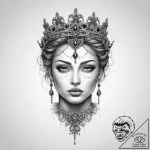 Tattoo sketch queen tattoo, ink illustration… – tattoo sketch (№1760530626_0, 15.10.2025 12:17) — tattoovalue.net