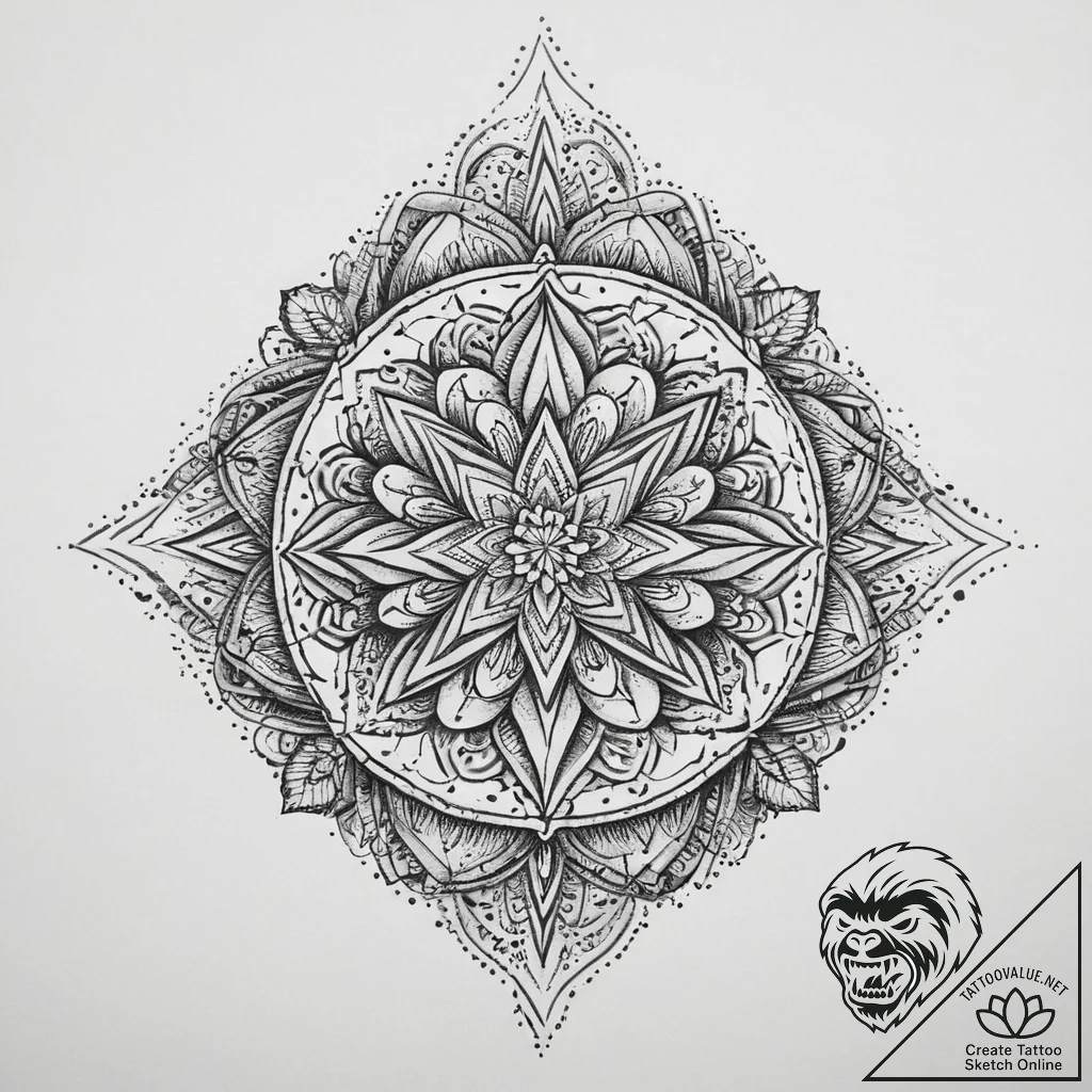 Tattoo sketch a symbolic object, ink illustra... - tattoo sketch (№1760530844_0, 15.10.2025 12:20) — tattoovalue.net