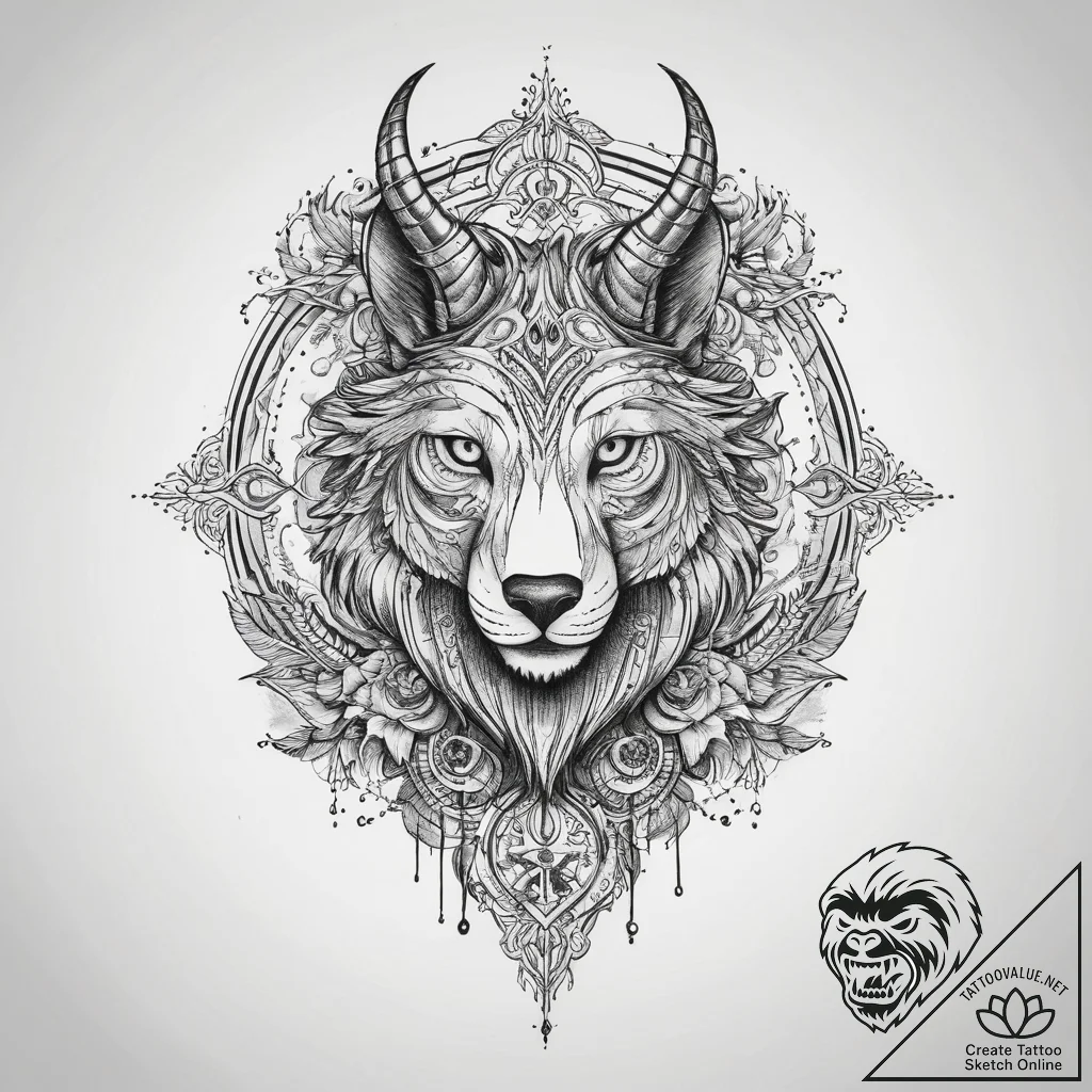 Magical animals & spirits, artistic tattoo sk... - tattoo sketch (№1760533671_0, 15.10.2025 13:07) — tattoovalue.net