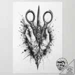 Tattoo sketch hands with a scissors, tattoo s… – tattoo sketch (№1760534981_0, 15.10.2025 13:29) — tattoovalue.net