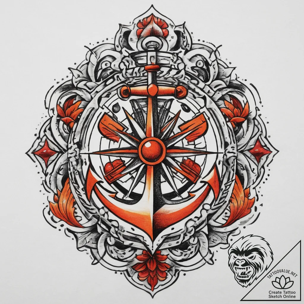 Tattoo sketch orange, tattoo flash sheet desi... - tattoo sketch (№1760536496_0, 15.10.2025 13:54) — tattoovalue.net