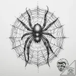Tattoo sketch spider on a web, tattoo flash s… – tattoo sketch (№1760536928_0, 15.10.2025 14:02) — tattoovalue.net