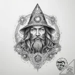 Tattoo sketch cosmic wizard – tattoo sketch (№1760538235_0, 15.10.2025 14:23) — tattoovalue.net