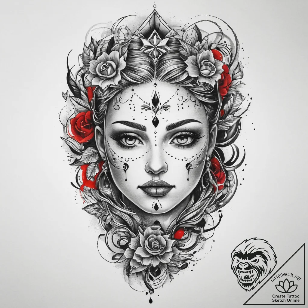 Tattoo sketch spiritual spirit, ink illustrat... - tattoo sketch (№1760539966_0, 15.10.2025 14:52) — tattoovalue.net