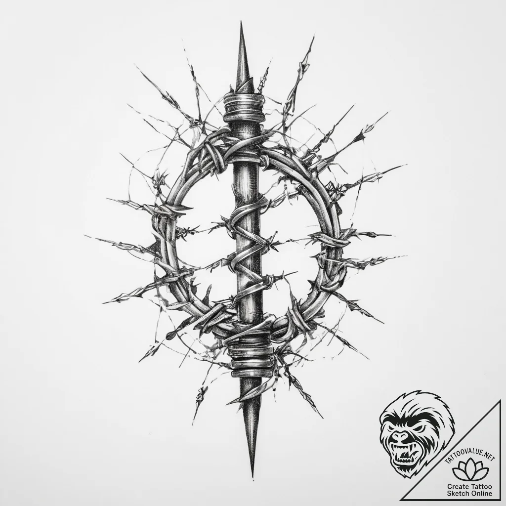 Tattoo sketch barbed wire tattoo - tattoo sketch (№1760540183_0, 15.10.2025 14:56) — tattoovalue.net