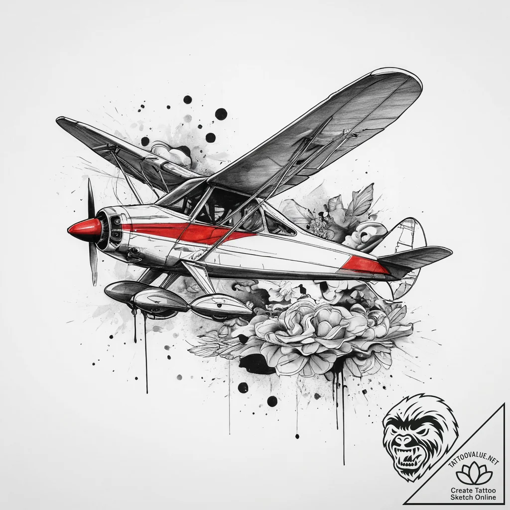 Tattoo sketch ultralight flying an ultralight... - tattoo sketch (№1760540832_0, 15.10.2025 15:07) — tattoovalue.net