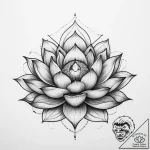 Tattoo sketch lotus flower with a third eye – tattoo sketch (№1760541264_0, 15.10.2025 15:14) — tattoovalue.net