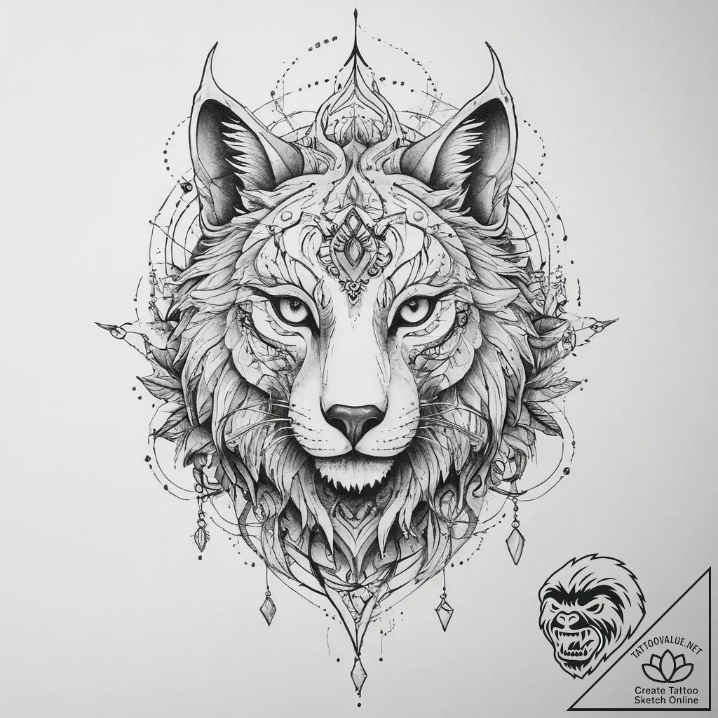 Magical animals & spirits, tattoo drawing out... - tattoo sketch (№1760541480_0, 15.10.2025 15:18) — tattoovalue.net