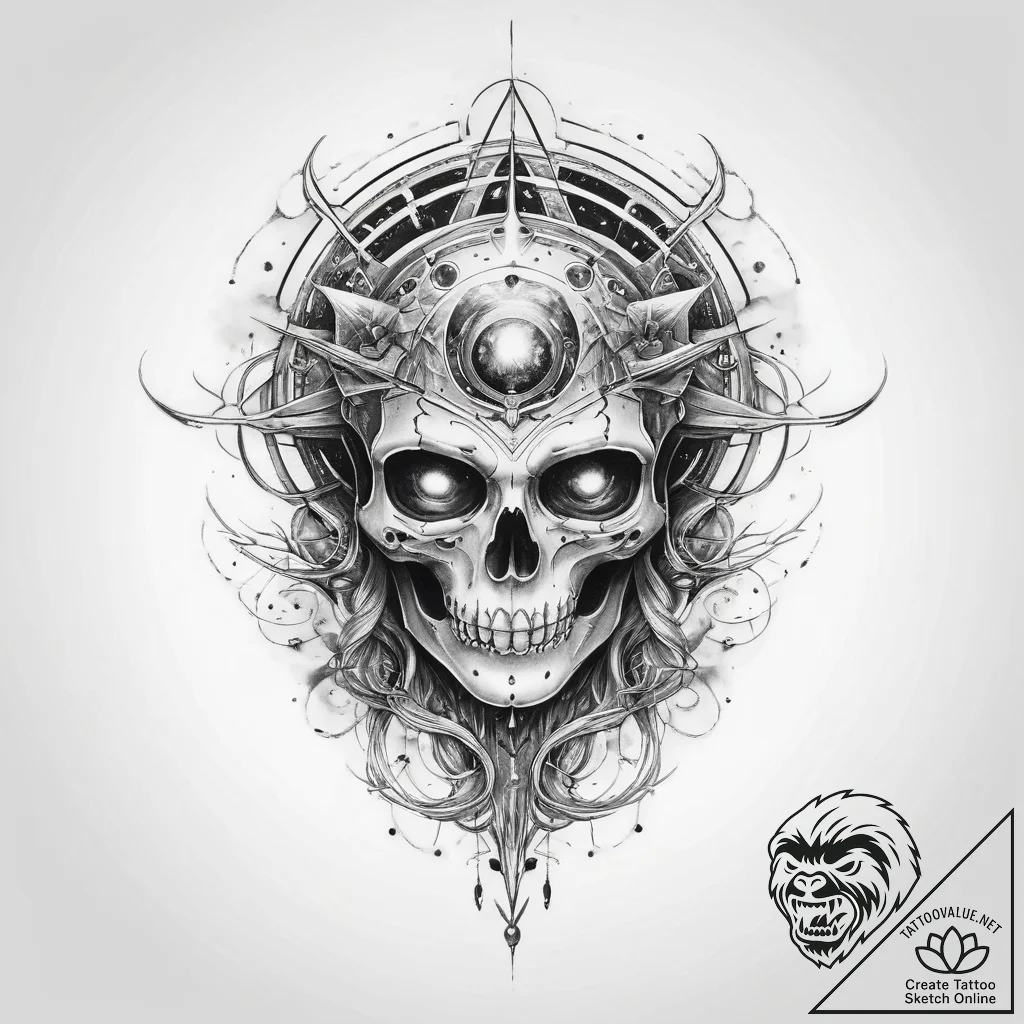 Tattoo sketch cosmic ghost - tattoo sketch (№1760541922_0, 15.10.2025 15:25) — tattoovalue.net