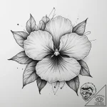 Tattoo sketch viola flower, tattoo line art,… – tattoo sketch (№1760543435_0, 15.10.2025 15:50) — tattoovalue.net
