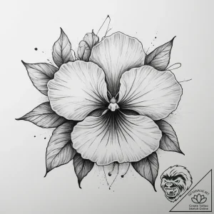 Tattoo sketch viola flower, tattoo line art,… – tattoo sketch (№1760543435_0, 15.10.2025 15:50) — tattoovalue.net