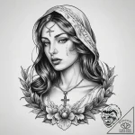 Tattoo sketch mary magdalene, tattoo sketch d… – tattoo sketch (№1760543651_0, 15.10.2025 15:54) — tattoovalue.net