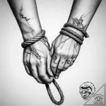 Tattoo sketch hands with a rope, artistic tat… – tattoo sketch (№1760544085_0, 15.10.2025 16:01) — tattoovalue.net