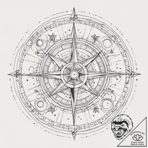 Tattoo sketch astronomer a person with a star… – tattoo sketch (№1760544526_0, 15.10.2025 16:08) — tattoovalue.net